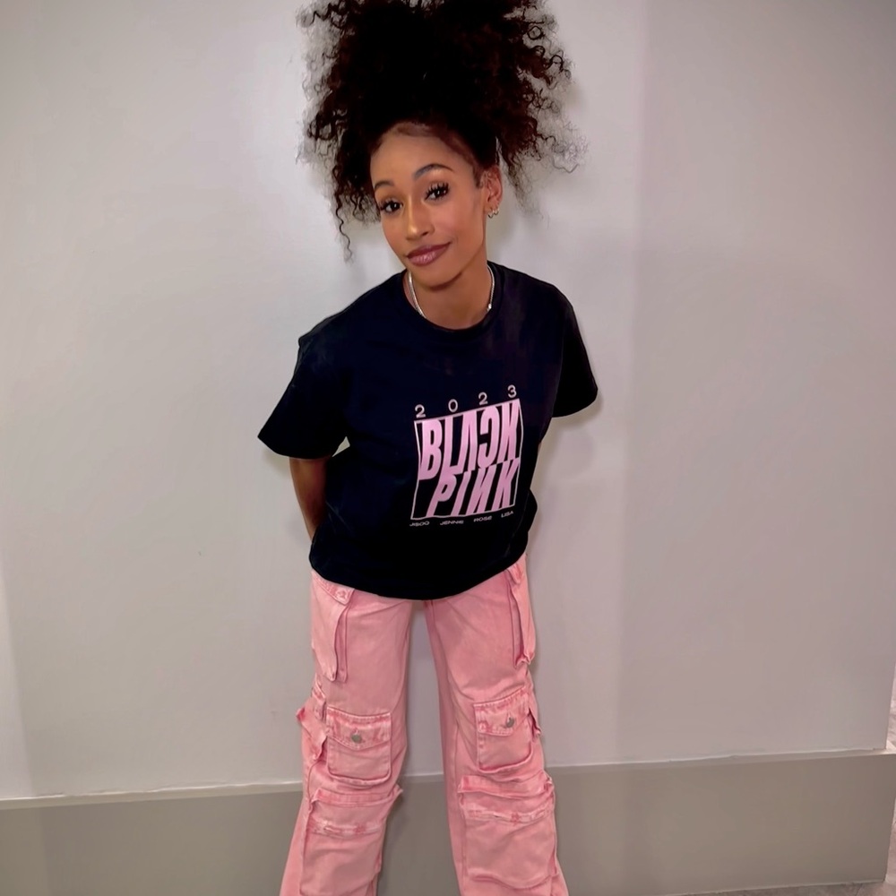 High Rise Cargo Pink Jeans